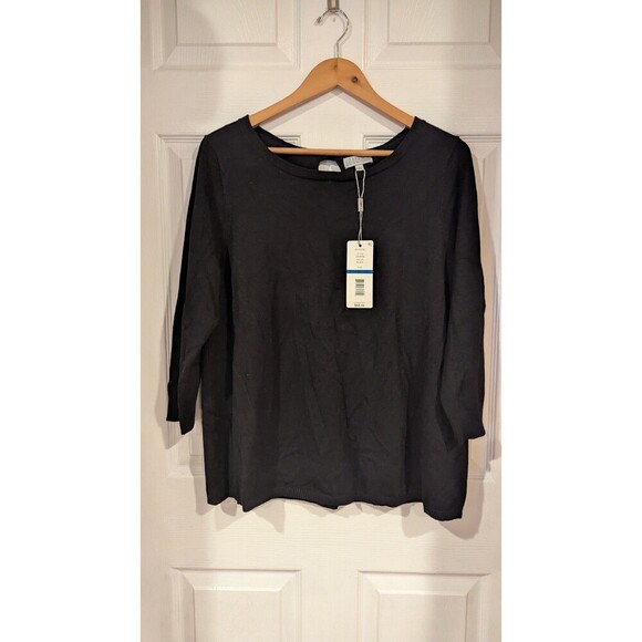 NWT Joseph A Womens Black‎ Pullover Sweater Rayon Blend Size XL - Picture 1 of 3